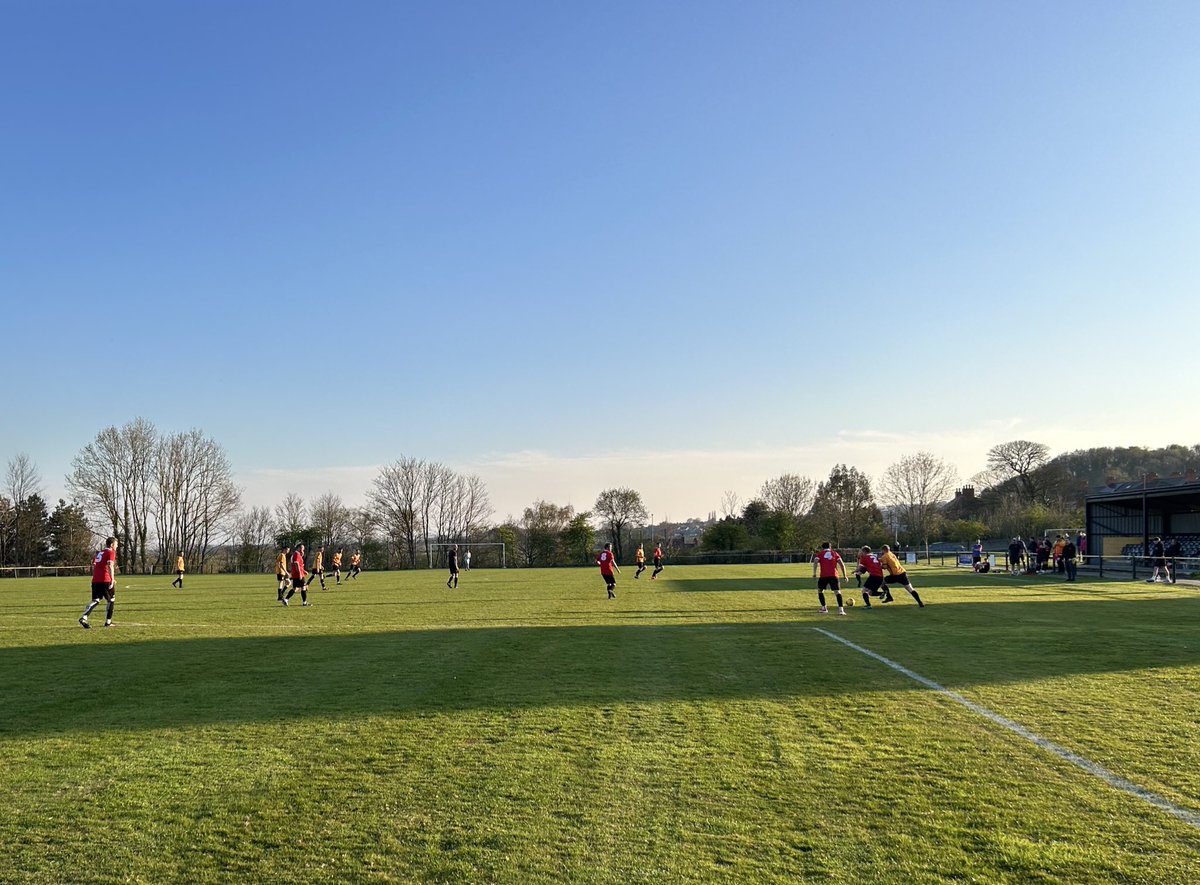 Welsh 5th division football at the Crick, home of <a href="/BrymboFC/">Brymbo Football Club</a>. They took on <a href="/cpdyrwyddgrug/">CPD Yr Wyddgrug</a> in the North East Wales Championship. Closely fought but 3-0 to the away side who took their chances. A fine spring evening and I counted 37 in the crowd.