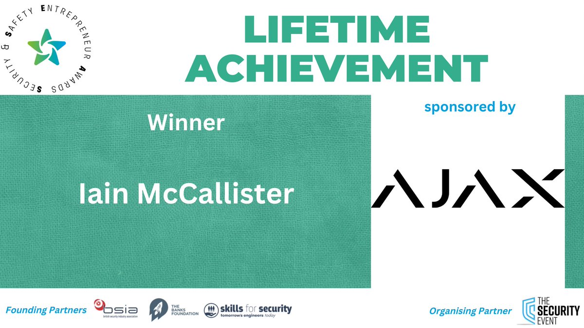 Finally we have the highly prestigious 'Lifetime Achievement' award sponsored by <a href="/ajax_systems/">Ajax Systems</a> and the winner is Iain McCallister!

Congratulations Iain on this fantastic achievement!

#SSEAs