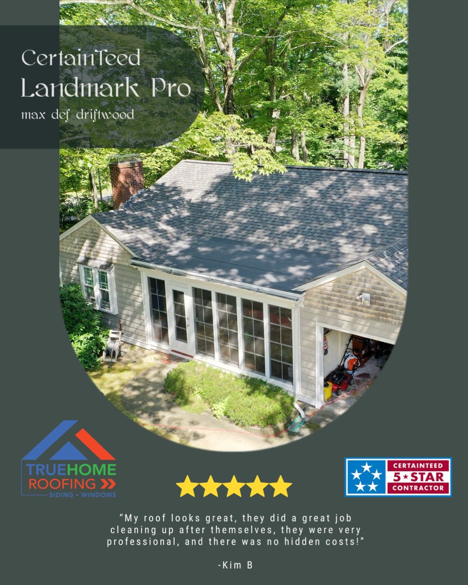TrueHomeRoofing's tweet image. CertainTeed Landmark Pro Max Def Driftwood #certainteed #certainteedroofing #truehomeroofing #truehomeroofingwestboylston