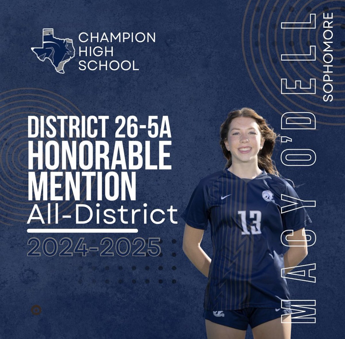 Macy ODell (@macysoccer13) on Twitter photo So appreciative of this recognition! Congrats to my other <a href="/ChampionSoccer/">We Are Champion Soccer</a> teammates on their district recognition as well! ⚽️💙 #WAC
<a href="/sacitysc/">San Antonio City Soccer Club</a> <a href="/SACity08GA/">SA City 08 GA</a> <a href="/6a_28/">SA High School & Club Soccer</a> <a href="/GAcademyLeague/">Girls Academy</a> <a href="/ImYouthSoccer/">ECNL/GA/Recruiting/College Soccer</a> <a href="/PalominoPete/">pete palomino</a> <a href="/soccerislife621/">Roberto Del Toro (Coach Beto)</a> <a href="/TopDrawerSoccer/">TopDrawerSoccer</a> <a href="/TheSoccerWire/">SoccerWire</a> <a href="/50_50Pod/">The 50/50 Podcast ⚽️🎙</a> <a href="/PrepSoccer/">Prep Soccer ⚽️</a> So appreciative of this recognition! Congrats to my other <a href="/ChampionSoccer/">We Are Champion Soccer</a> teammates on their district recognition as well! ⚽️💙 #WAC
<a href="/sacitysc/">San Antonio City Soccer Club</a> <a href="/SACity08GA/">SA City 08 GA</a> <a href="/6a_28/">SA High School & Club Soccer</a> <a href="/GAcademyLeague/">Girls Academy</a> <a href="/ImYouthSoccer/">ECNL/GA/Recruiting/College Soccer</a> <a href="/PalominoPete/">pete palomino</a> <a href="/soccerislife621/">Roberto Del Toro (Coach Beto)</a> <a href="/TopDrawerSoccer/">TopDrawerSoccer</a> <a href="/TheSoccerWire/">SoccerWire</a> <a href="/50_50Pod/">The 50/50 Podcast ⚽️🎙</a> <a href="/PrepSoccer/">Prep Soccer ⚽️</a>