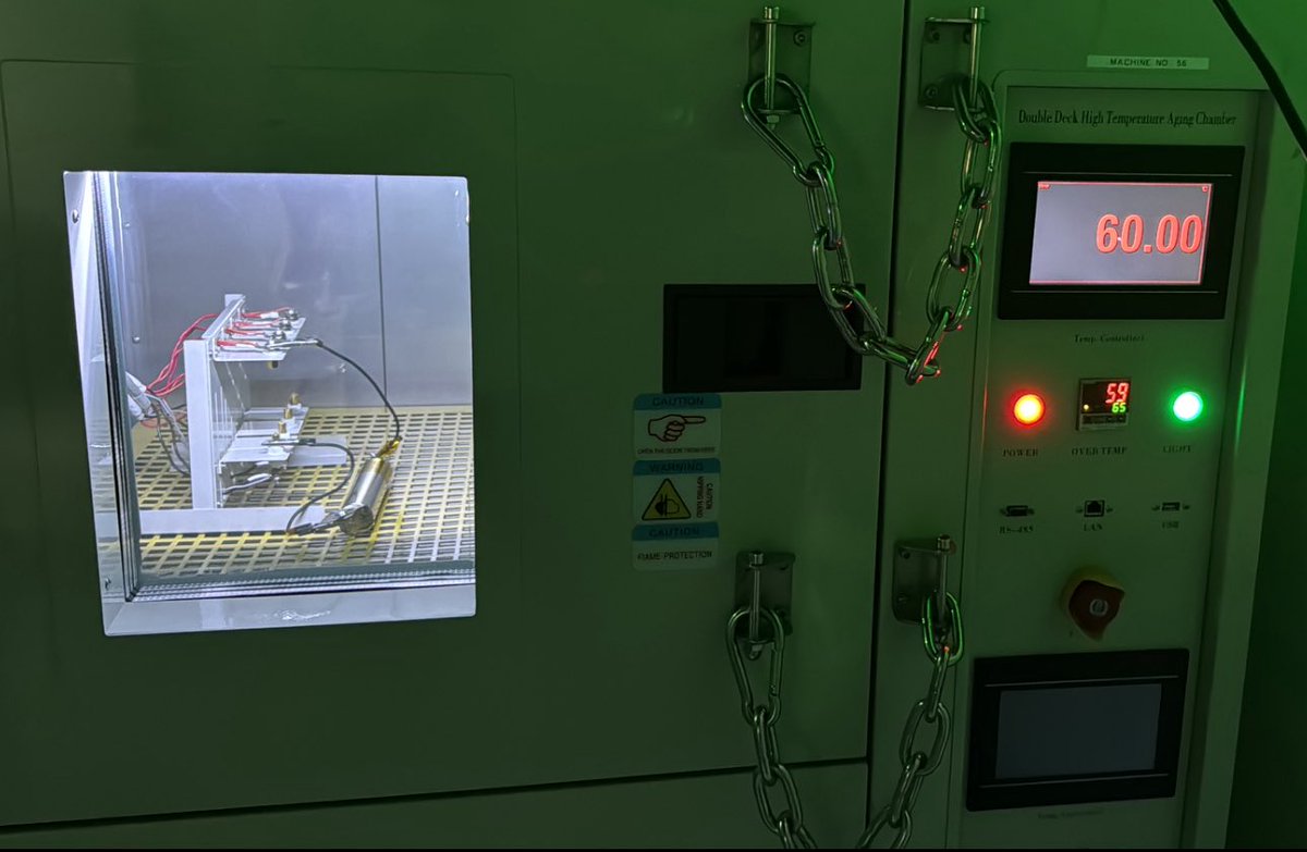 Everyone talks about resilience.

We built it. <a href="/GegadyneEnergy/">Gegadyne Energy</a> 

Cell still performing at 60°C ambient.

Real heat. Real load. 

No compromises.

No shortcuts.

Just chemistry that works. 

#BatteryTech  #GegadyneEnergy #Deeptech