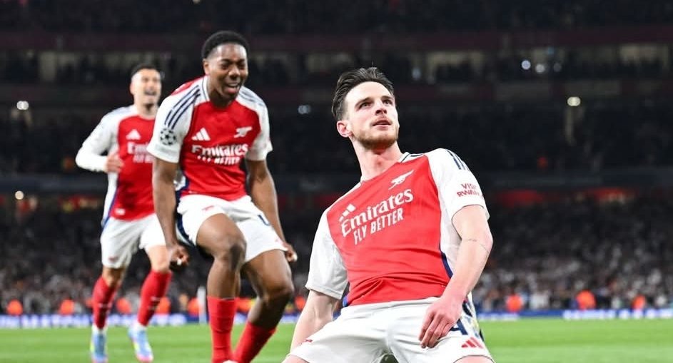 iwangaru's tweet photo. FT: Arsenal 3:0 Real Madrid ..... Rice ⚽️ Incredible performance. Congratulations gunners. https://t.co/WTgdqZ2JAc