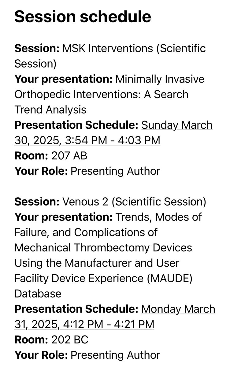Shriya Veluri (@shriyaveluri) on Twitter photo Grateful for the opportunities at #SIR25NASH to present during the MSK (moderated by Dr. <a href="/SeanTutton/">Sean Tutton</a> and Dr. <a href="/dougbeall/">Douglas Beall</a>) and Venous session (moderated by Dr. <a href="/juliecbulman/">Julie Bulman, MD</a> and Dr. Holly)!
Missed my wonderful co-author <a href="/Carson_Elle/">Carson Middlebrook</a>! Grateful for the opportunities at #SIR25NASH to present during the MSK (moderated by Dr. <a href="/SeanTutton/">Sean Tutton</a> and Dr. <a href="/dougbeall/">Douglas Beall</a>) and Venous session (moderated by Dr. <a href="/juliecbulman/">Julie Bulman, MD</a> and Dr. Holly)!
Missed my wonderful co-author <a href="/Carson_Elle/">Carson Middlebrook</a>!