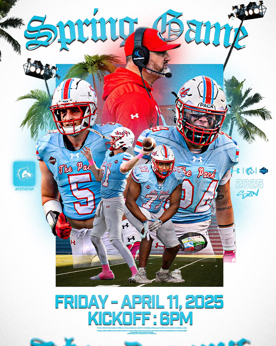 2025 Spring Game ‼️

🗓️: April 11, 2025 

📍: CSU Pueblo Thunderbowl 

🕰️ : 6:00PM 

Don’t miss out on the Friday Night Lights action down South 🐺📈

#ToTheTop