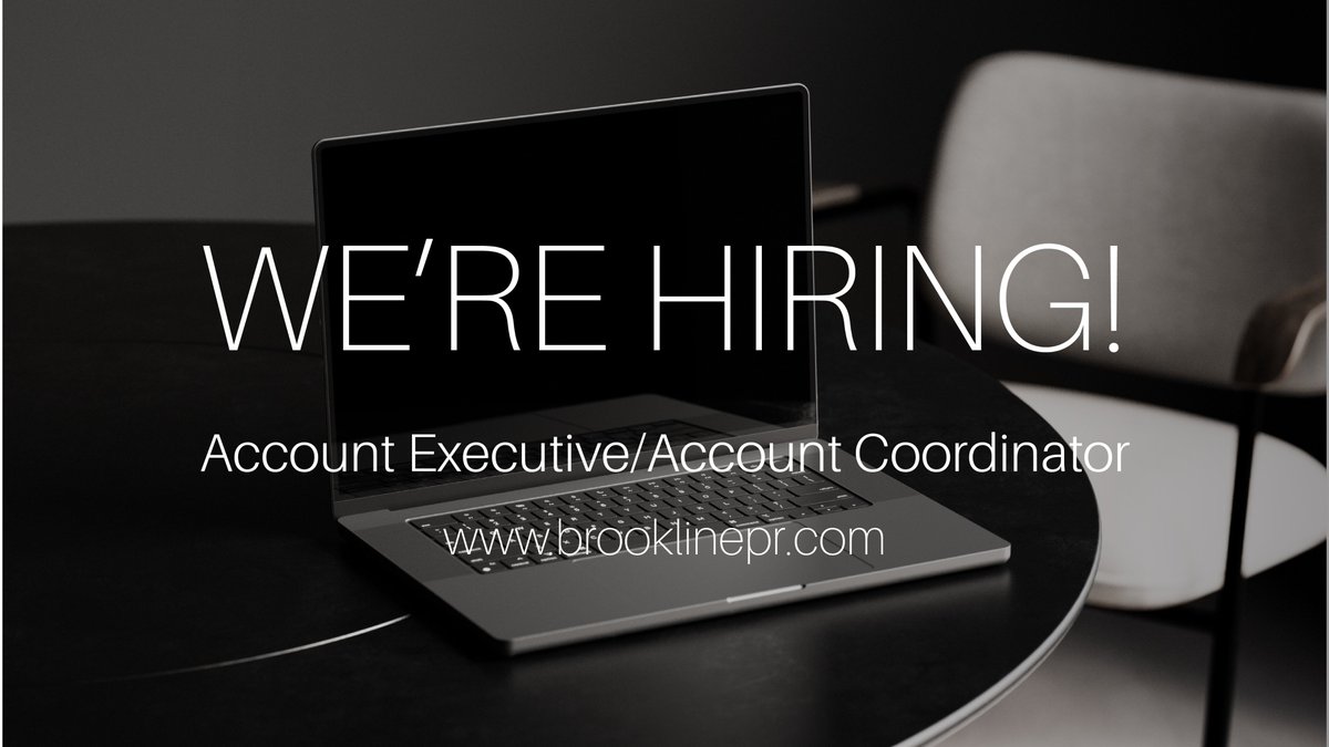 🚨 Hiring Alert! 🚨
Brookline Public Relations is growing — and we’re looking for a passionate, detail-oriented and dynamic Account Coordinator and/or Account Executive to join our award-winning team.

🔗 Apply now: brooklinepr.com/contact/#caree…