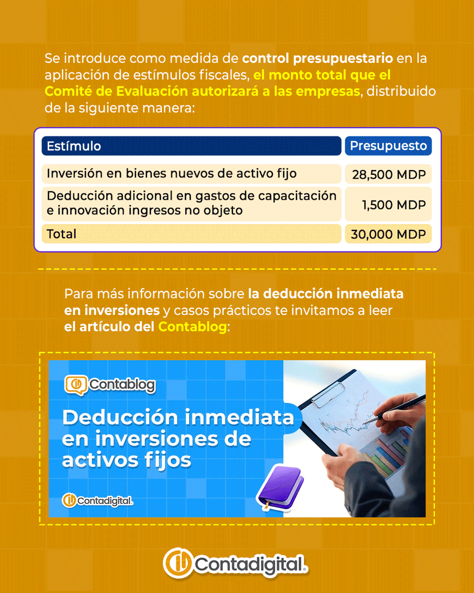 ContabilidadDig's tweet photo. 📍 ¿Sabes cómo aplicar el reciente decreto de la #Deducción Inmediata? 🤔📃
Conoce más de este nuevo estímulo fiscal en el #Contablog. 📒
https://t.co/D0IOntAKaL https://t.co/k7vdRVWLr2