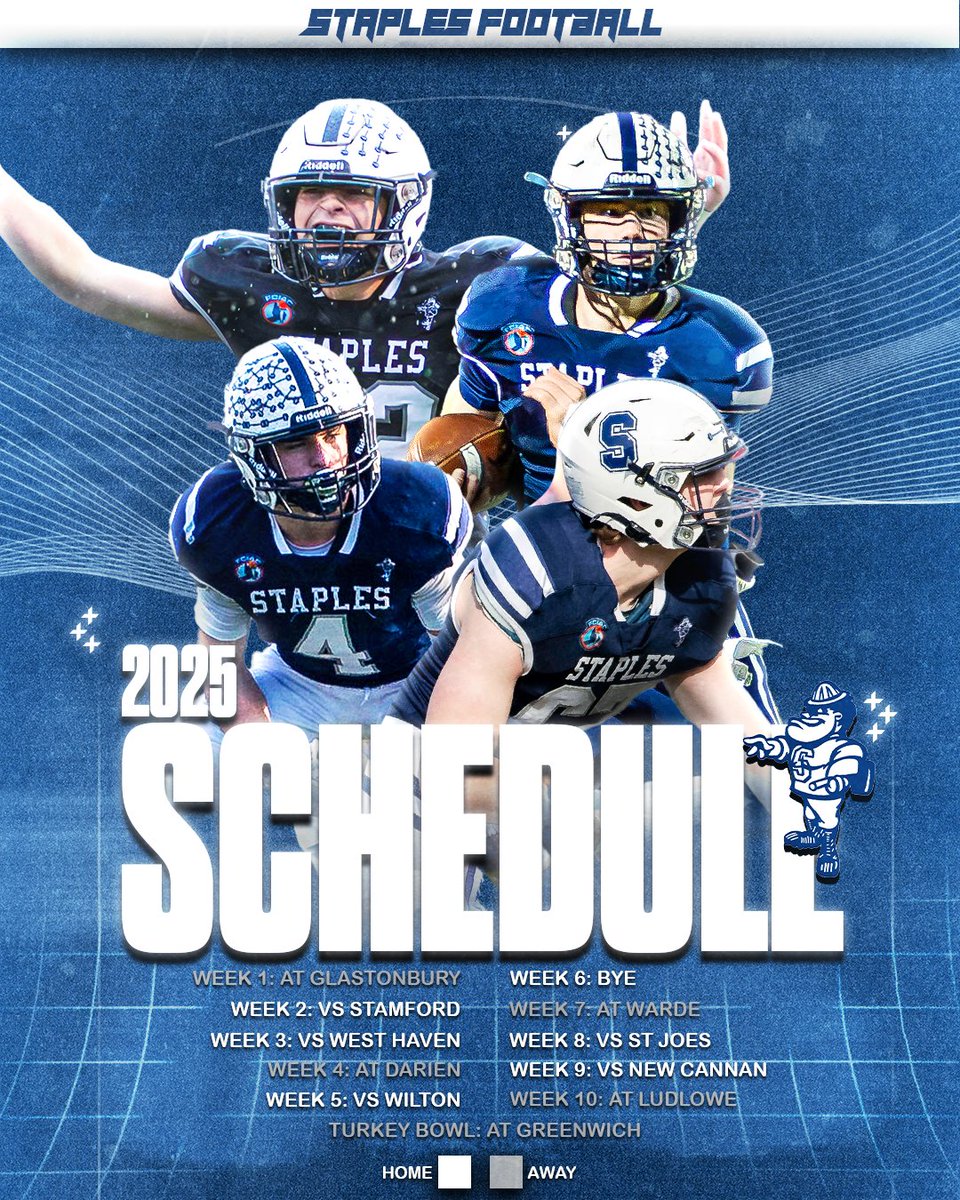 StaplesFootbal1's tweet image. 2025 Staples Football Schedule:
The Wreckers are excited to take on some of the top programs in the state of Connecticut
GO WRECKERS!! #cthsfb