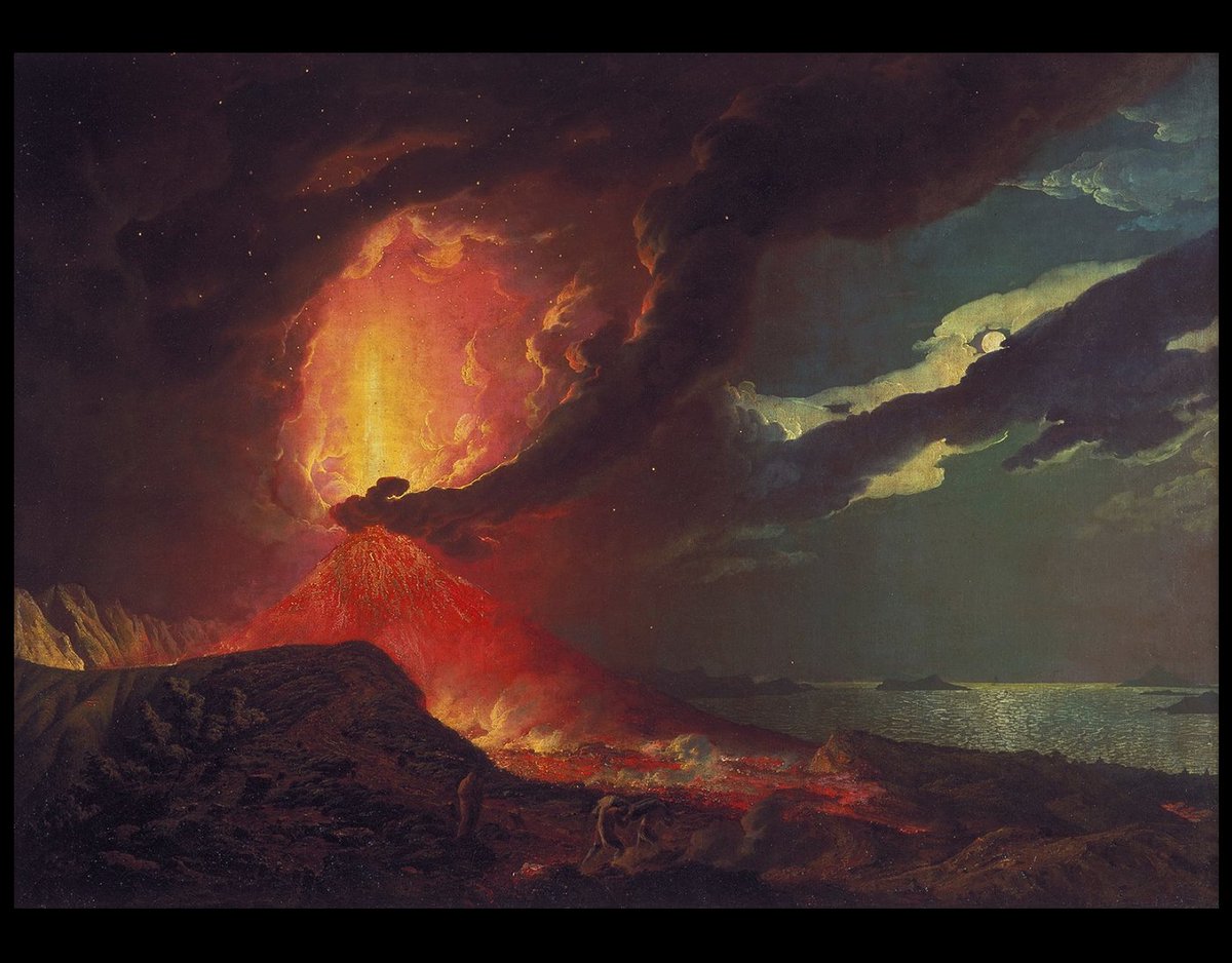 ClockworkCosmos's tweet photo. "Vesuvius in Eruption, with a View over the Islands in the Bay of Naples" - Joseph Wright of Derby (1734-1797)
#JosephWright https://t.co/WoUgMCbgIN