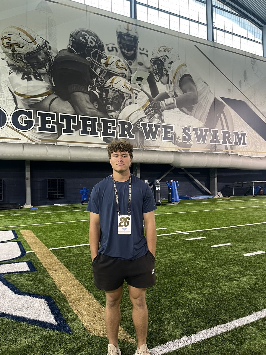 cole_trupp's tweet photo. Thank you to @CoachBrentKeyGT @Coach_Gideon and @darius_eubanks for a great spring practice day at Georgia Tech! Look forward to being back very soon https://t.co/kOJyL2iTcw