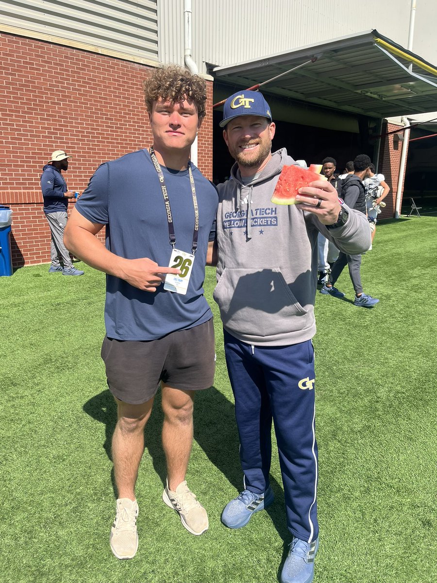 cole_trupp's tweet photo. Thank you to @CoachBrentKeyGT @Coach_Gideon and @darius_eubanks for a great spring practice day at Georgia Tech! Look forward to being back very soon https://t.co/kOJyL2iTcw