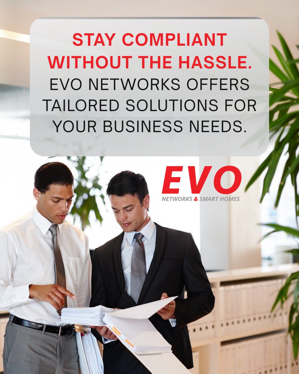 NetworksEvo's tweet photo. Compliance doesn’t have to be a headache. EVO Networks simplifies audits, risk management, and regulatory adherence to ensure your business meets industry standards. Stay proactive, not reactive—be prepared for whatever comes your way. 🛡️

👉 Call us at 954-866-1600 today. https://t.co/Nd2AjaLTmR