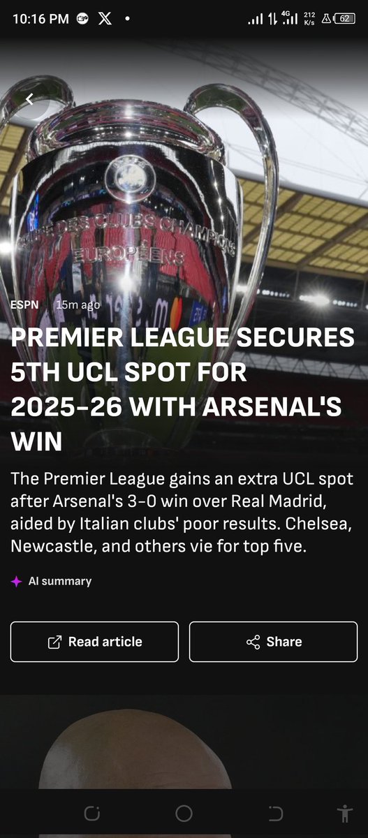 Arsenal is always good. We pave ways for other teams to join the champions league. Up Gunner💪