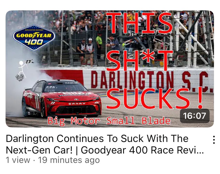 BMSBproductions's tweet photo. Bitchin’ about Darlington and the Next-Gen car (surprise)

https://t.co/HFXEfhHiT9

#NASCAR https://t.co/rbdE4mIvvd