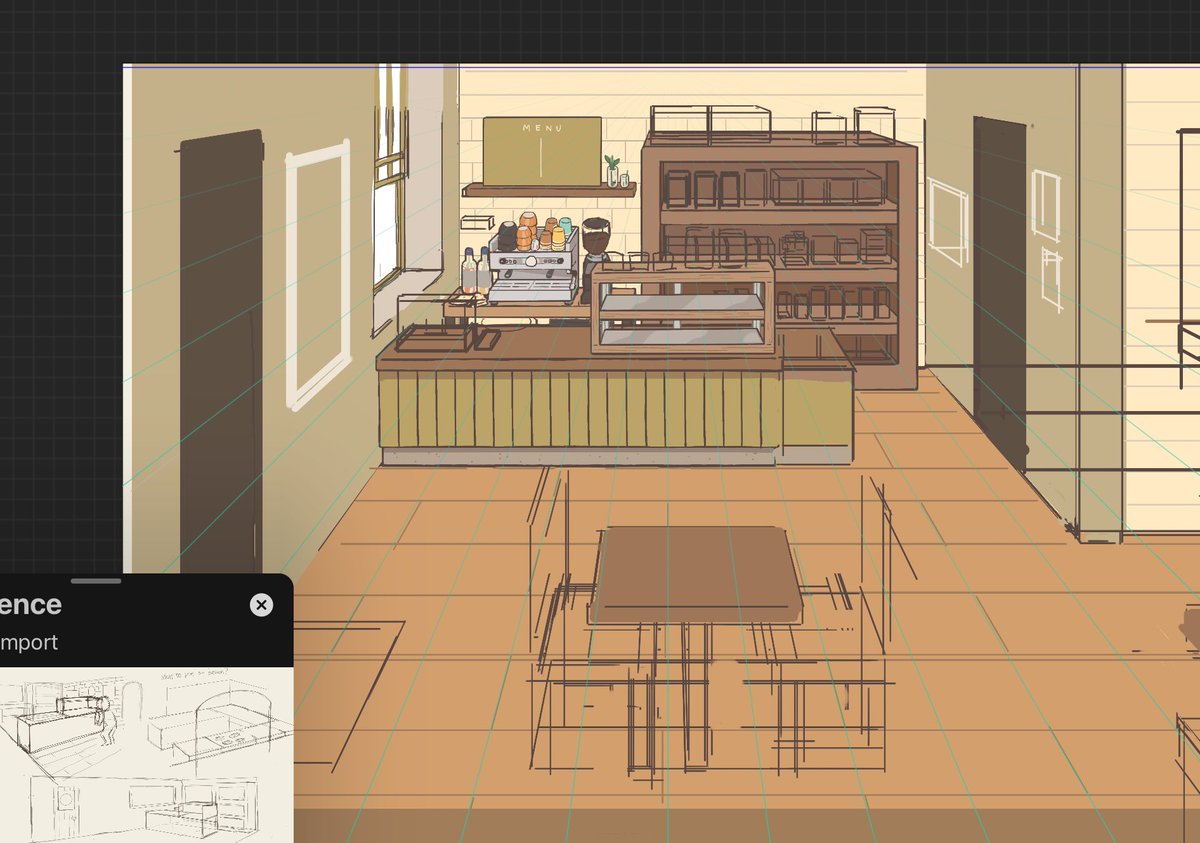 elcayart's tweet photo. #wip of a cafe https://t.co/zsHGOF6pzV