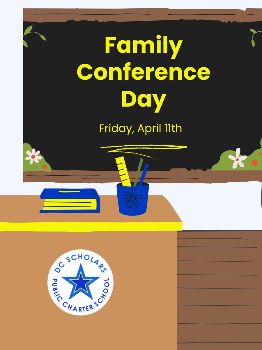 DC Scholars PCS (@dcscholarspcs) on Twitter photo Family Conference Day is this Friday, April 11th! Are you signed up for this critical conversation with your scholar’s teachers? <a href="/dcpcsb/">DC PCSB #DCCharterProud</a> #DCScholars #FamilyConferenceDay Family Conference Day is this Friday, April 11th! Are you signed up for this critical conversation with your scholar’s teachers? <a href="/dcpcsb/">DC PCSB #DCCharterProud</a> #DCScholars #FamilyConferenceDay