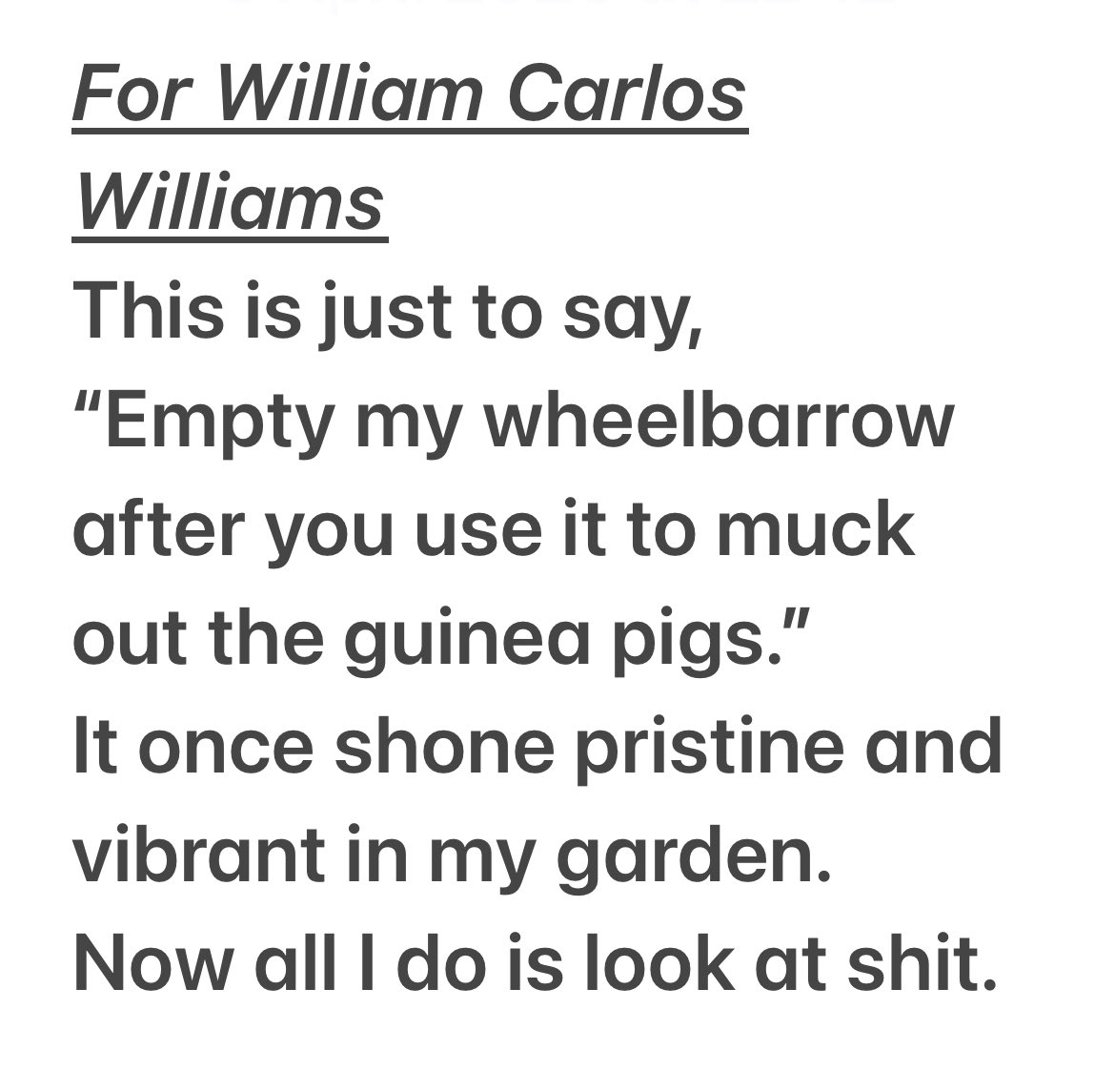 Hi <a href="/TopTweetTuesday/">TopTweetTuesday</a> - I just want to heartily apologise in advance- ha ha! This is influenced by #springtime #gardening and a ‘dedication’ to the superlative #imagist, William Carlos Williams.    #poetrycommunity #poetry #poetrychallenge