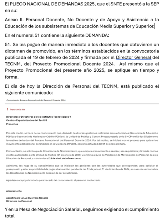 SNTE Seccion 61, Tecnológicos tweet media