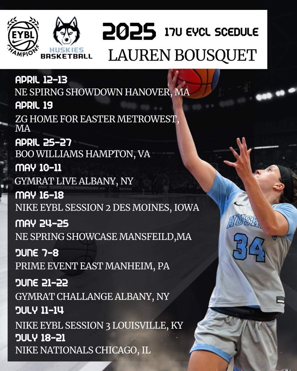 Lauren Bousquet (@laurenbousquet_) on Twitter photo Here is my 2025 MA Huskies 17u EYCL Spring schedule!! Excited to start playing. <a href="/MAHuskies/">MA_Huskies</a> Here is my 2025 MA Huskies 17u EYCL Spring schedule!! Excited to start playing. <a href="/MAHuskies/">MA_Huskies</a>