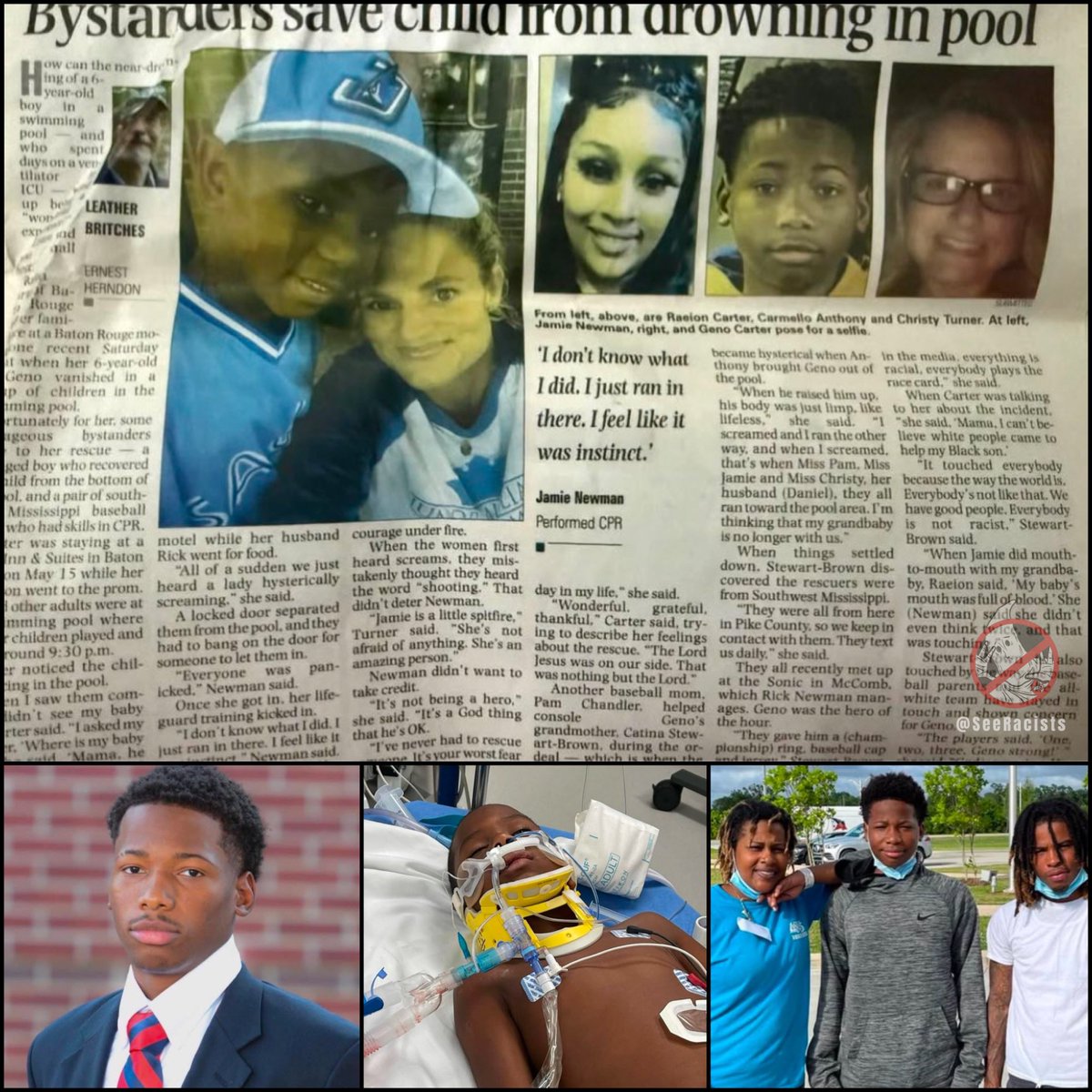 ‼️Karmelo Anthony is a TRUE HERO, through and through.

📌At just 14 years old, he risked his own life to save a young child from drowning — a selfless act that was even recognized in the local newspaper.

The recent attacks on his character, labeling him a “thug” for defending