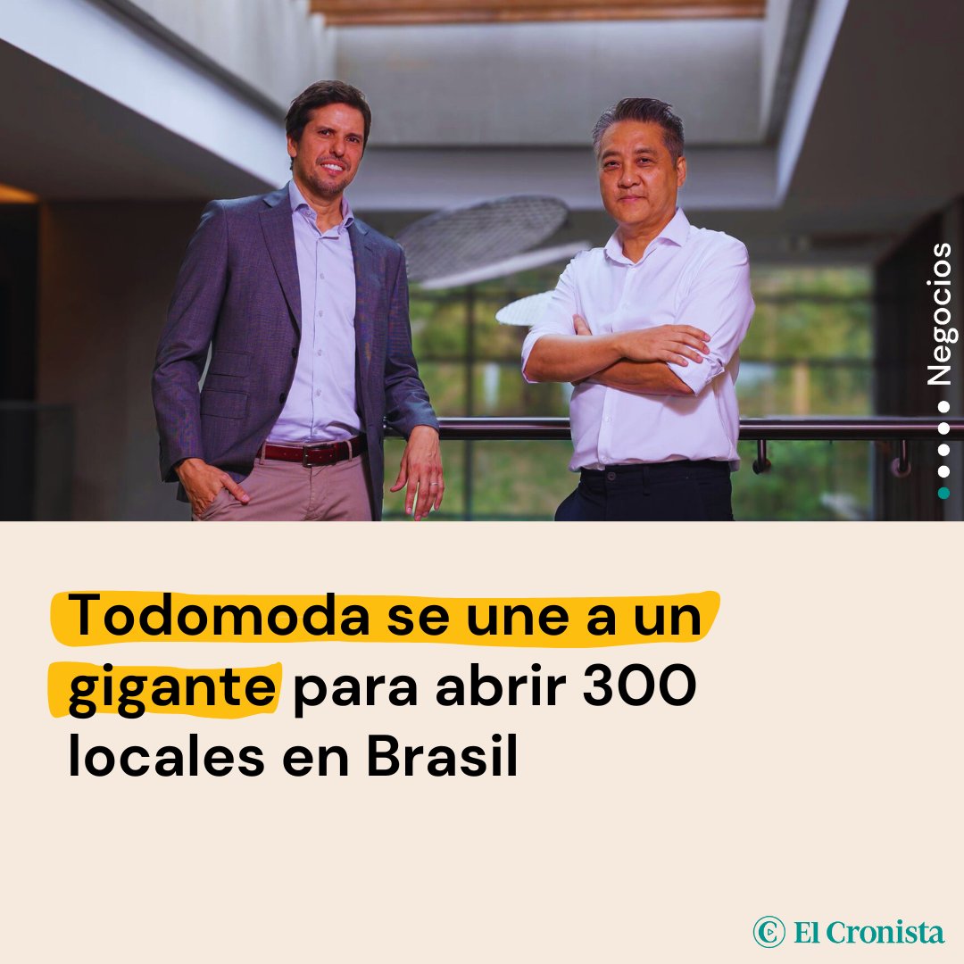 Cronistacom's tweet photo. La marca argentina de accesorios Todomoda anunció un joint venture con la brasileña Morana, que le permitirá abrir 300 locales en Brasil en los próximos cinco años.
Conocé más: https://t.co/c14eSjUB5G https://t.co/YCeSeVxfAr