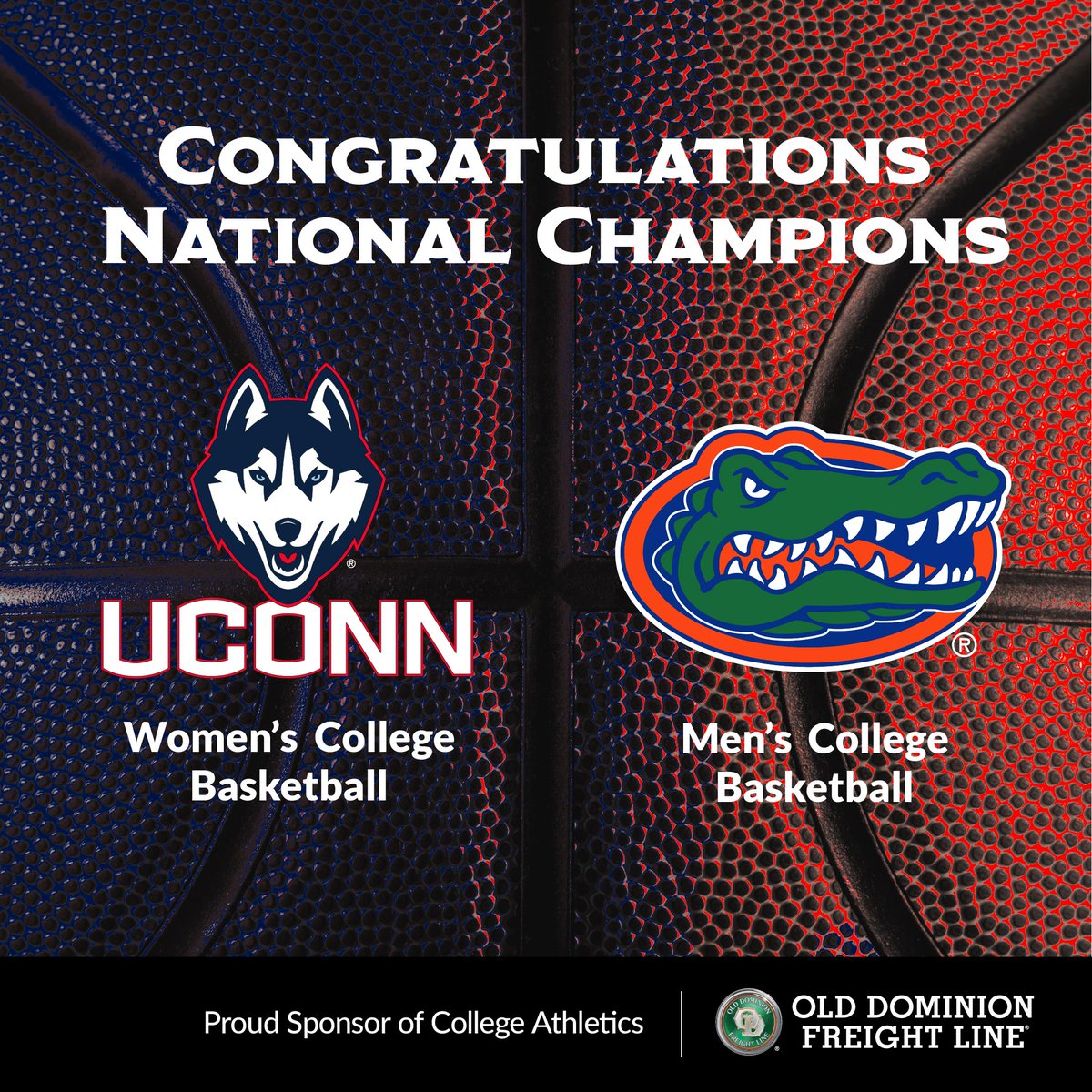 ODFL, Inc. (@odfl_inc) on Twitter photo OD is proud to support college basketball's Best in the Game. Congratulations to our partners @uconnwbb and <a href="/GatorsMBK/">Florida Gators Menās Basketball</a> for winning national championships. OD is proud to support college basketball's Best in the Game. Congratulations to our partners @uconnwbb and <a href="/GatorsMBK/">Florida Gators Menās Basketball</a> for winning national championships.