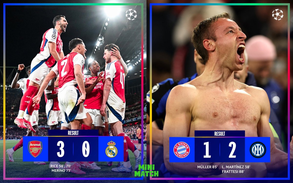 Quarter Finals first leg matches result! ⚽️🔥

#UCL