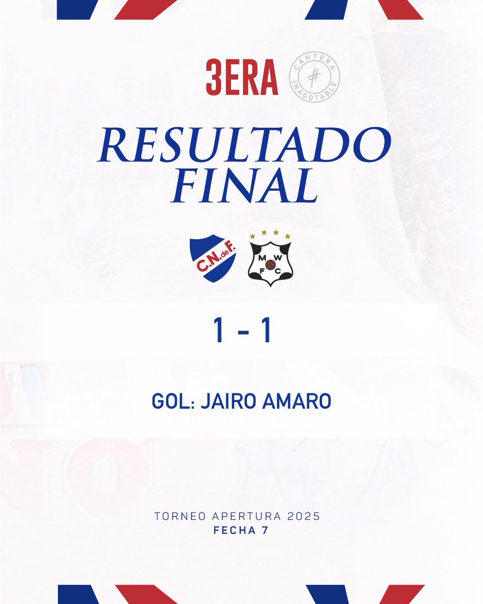 laabdon's tweet photo. #3ra Final del partido 

#Nacional 1️⃣ #Wanderers 1️⃣

⚽Jairo Amaro https://t.co/AtodQyiHaw
