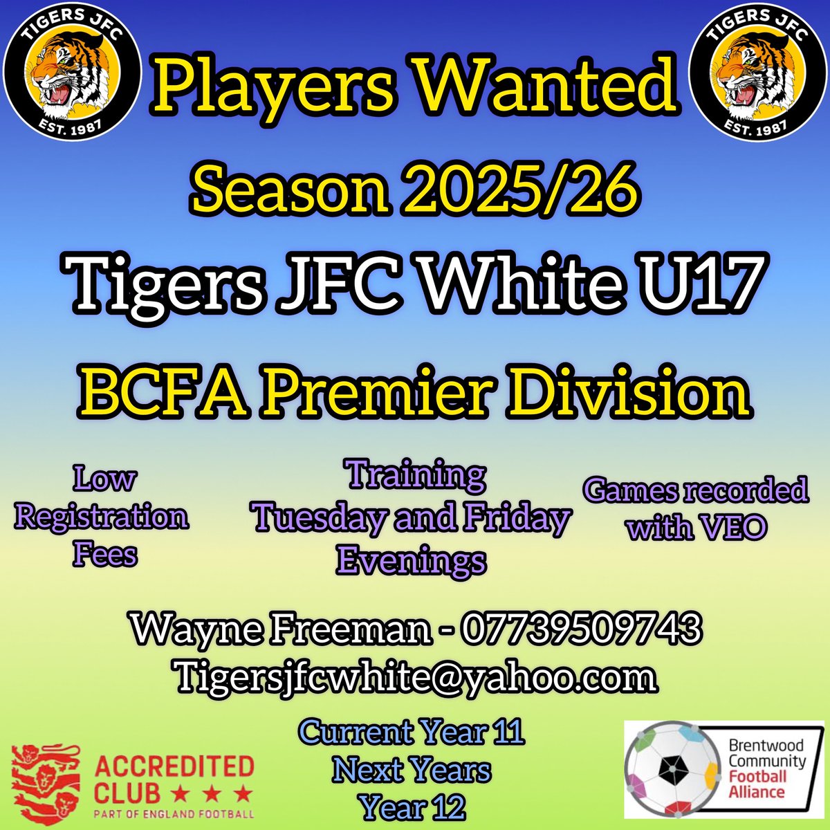Tigers White U16 2024/25 (@tigersjfcwhite1) on Twitter photo 
