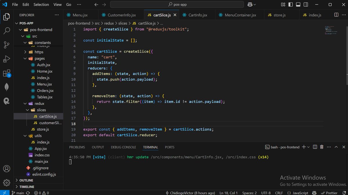 VictorChidiogo's tweet photo. Day 34 &amp; 35 of #100DaysOfCode for Pro MERN stack development.

✅ Integrated redux to my react project for the first time.

It was a bit difficult to understand at first, but the result came out great on the project. https://t.co/rFl8ROH59m