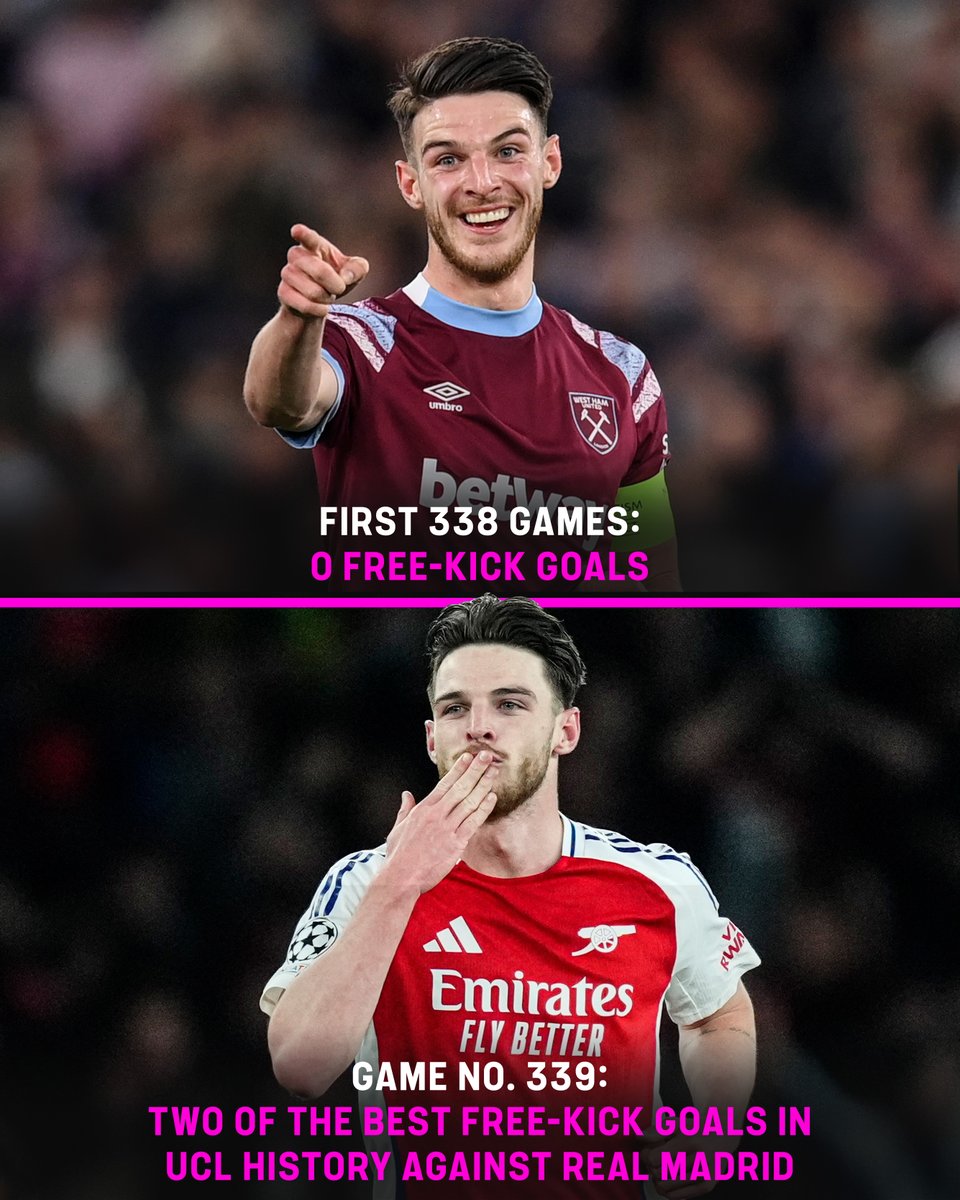 footballontnt's tweet photo. Declan Rice's free-kick record as a professional footballer... https://t.co/cYlOxwsPKU