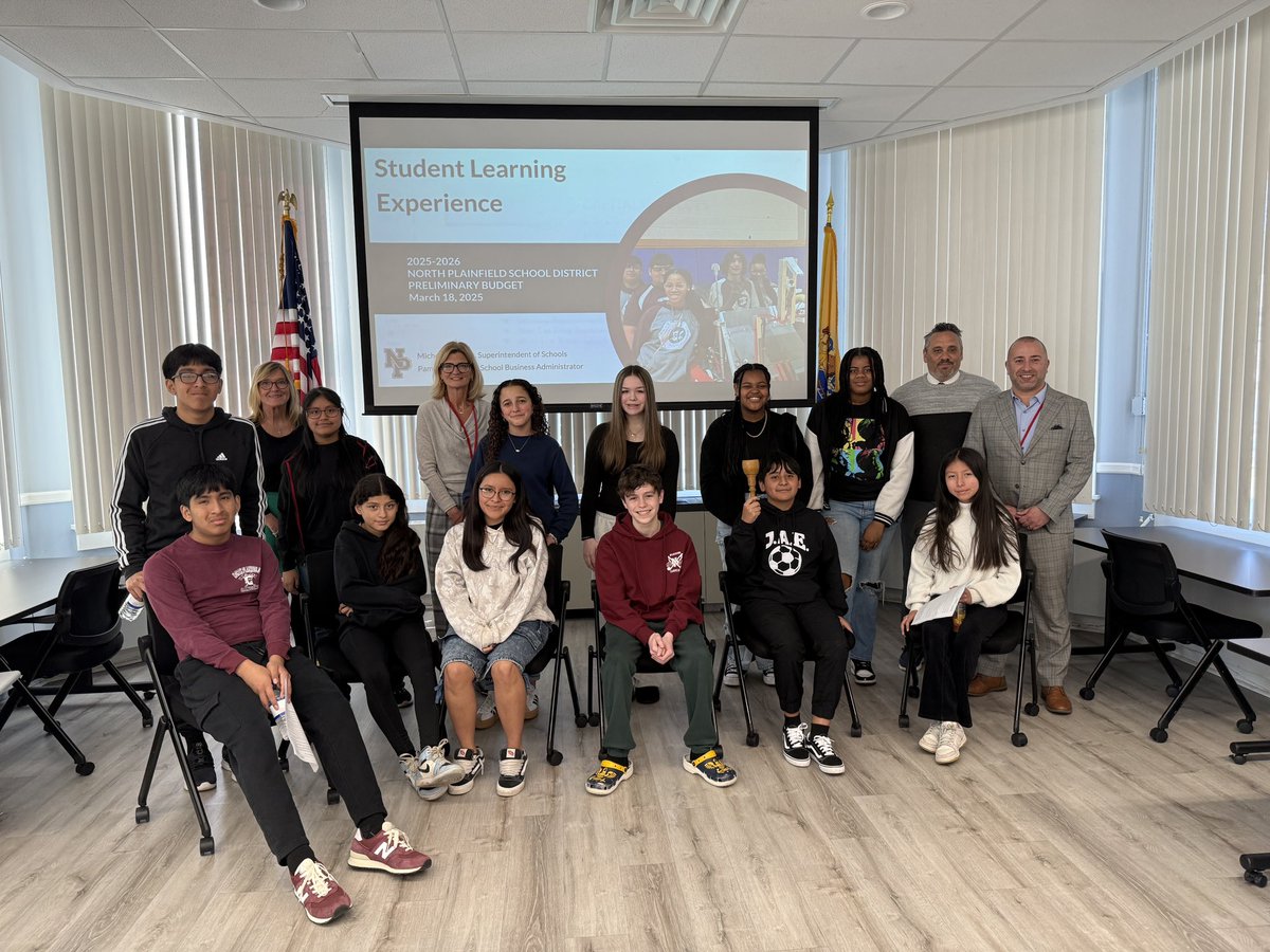 This morning, some of our Student Council members visited the North Plainfield Schools board office to learn about how the board of education operates and jobs that are required to run our district. Thank you Dr. Aquino and all for welcoming us!