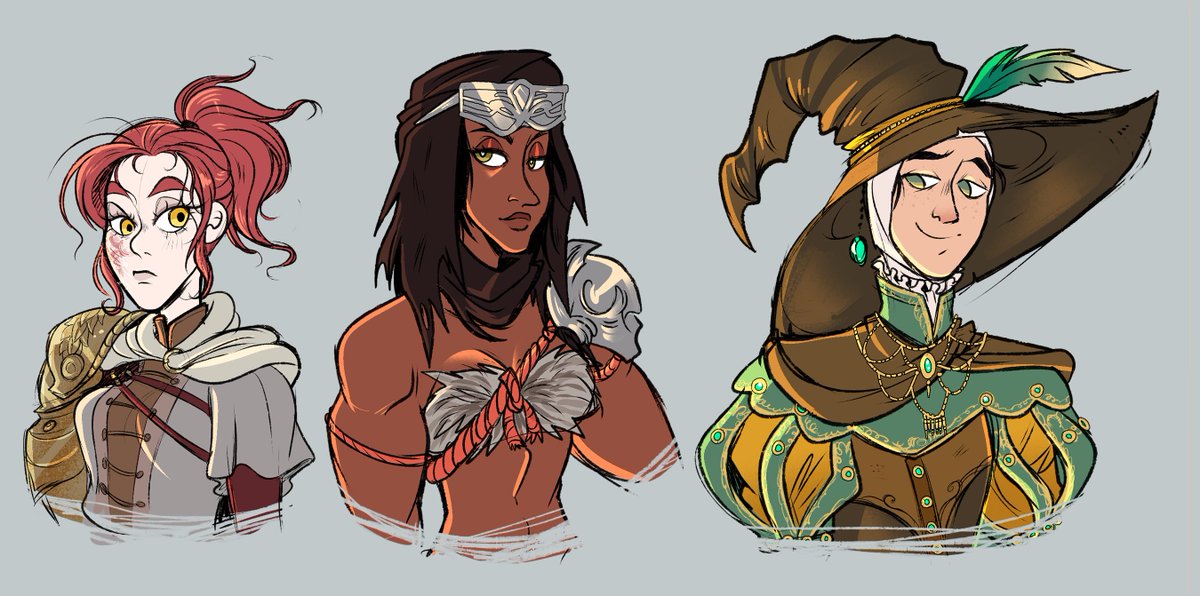 Fetoscopy's tweet image. I doodled Millicent , Nepheli and Rogier. &amp;gt;v&amp;lt;  #EldenRingart