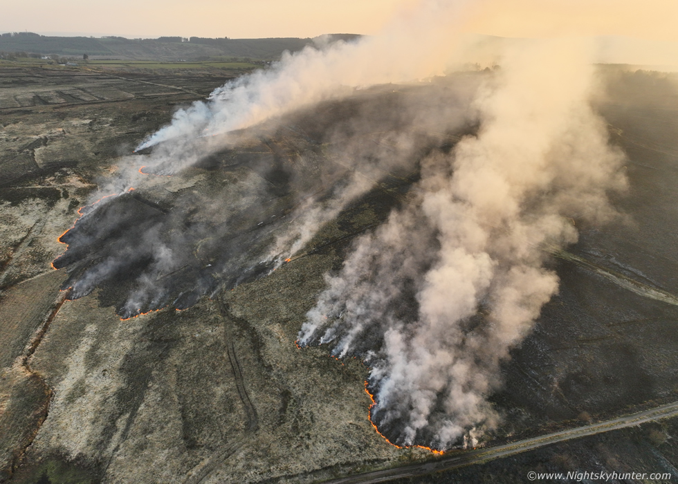 martinastro2005's tweet photo. Major gorse fire near Ballygawley this evening and close to property too. Drone views, video to edit later. Fire crews doing a great job on sight! #gorsefire #ballygawley https://t.co/bhTR03VFXO