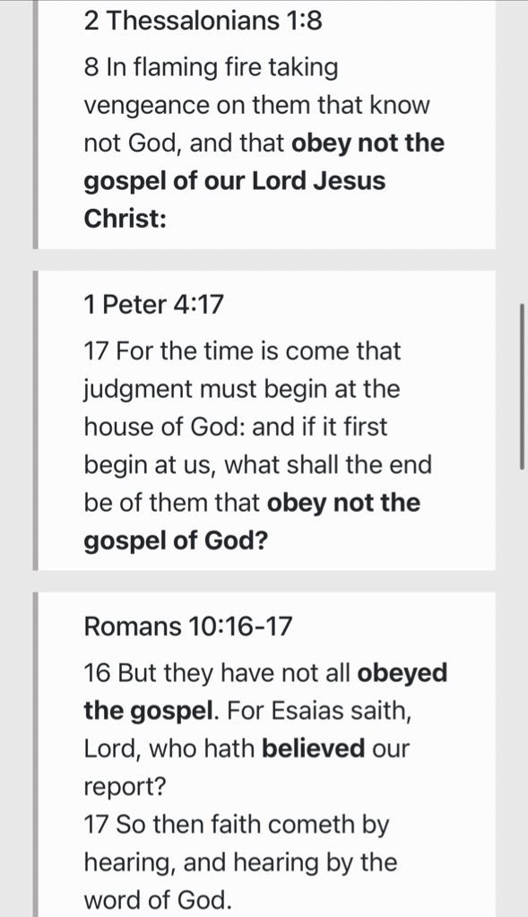JesusorHell_'s tweet photo. @Juha_IV_X @SilenceMyWord @falthman71 @xBalaamsAssx @PsylohTheGrey @Sin_No_More312 @JoeRod94900216 @ItsTheENDTheEND @Bolling @Rolly7City @AloneJesusSaves @jbryanprice @LordMarkovka @osasisHERESY @8BlackAmber8 @IKneelForChrist @Pibble_owner Obey the gospel = believe the gospel

#BelieveTheGospelToBeSaved #PowerOfGodUntoSalvation #ByGraceThroughFaith #NotOfWorks #NotOfOurselves https://t.co/8Vx01aHLh6