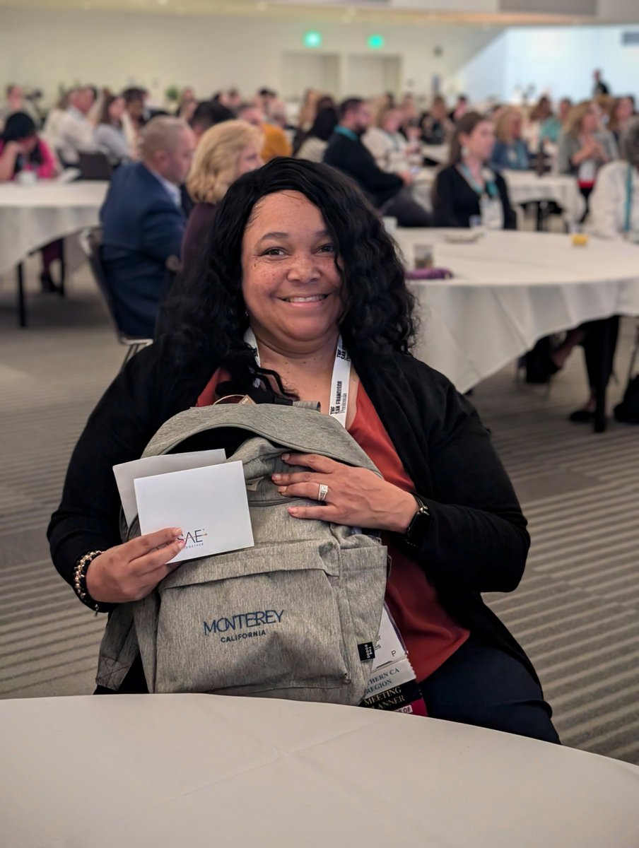 assoc_west's tweet photo. 😁 Thrilled to have so many returning attendees at ELEVATE 2025! This year we surprised them with a drawing for 2 enhanced experiences...

Latrice Lawson won some local Monterey goodies. 🍷🍬

Julie Taylor  won an upgrade with a ticket to the Whale of A Time - whale watching. 🐳 https://t.co/rQ8X0KxO1p