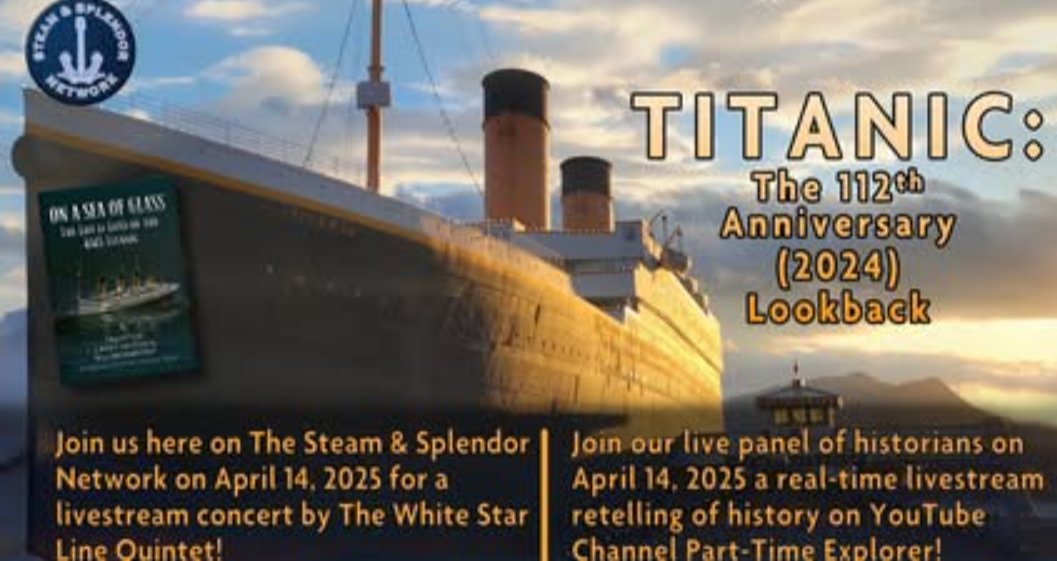 We have just released our latest episode. This is a 'lookback' at our 2024 event in Pigeon Forge for the 112th anniversary last year, and a look forward to this year's anniversary.

youtu.be/tl8_Lp4Q8Js

#rmstitanic #maritimehistory  #thewhitestarlinequintet