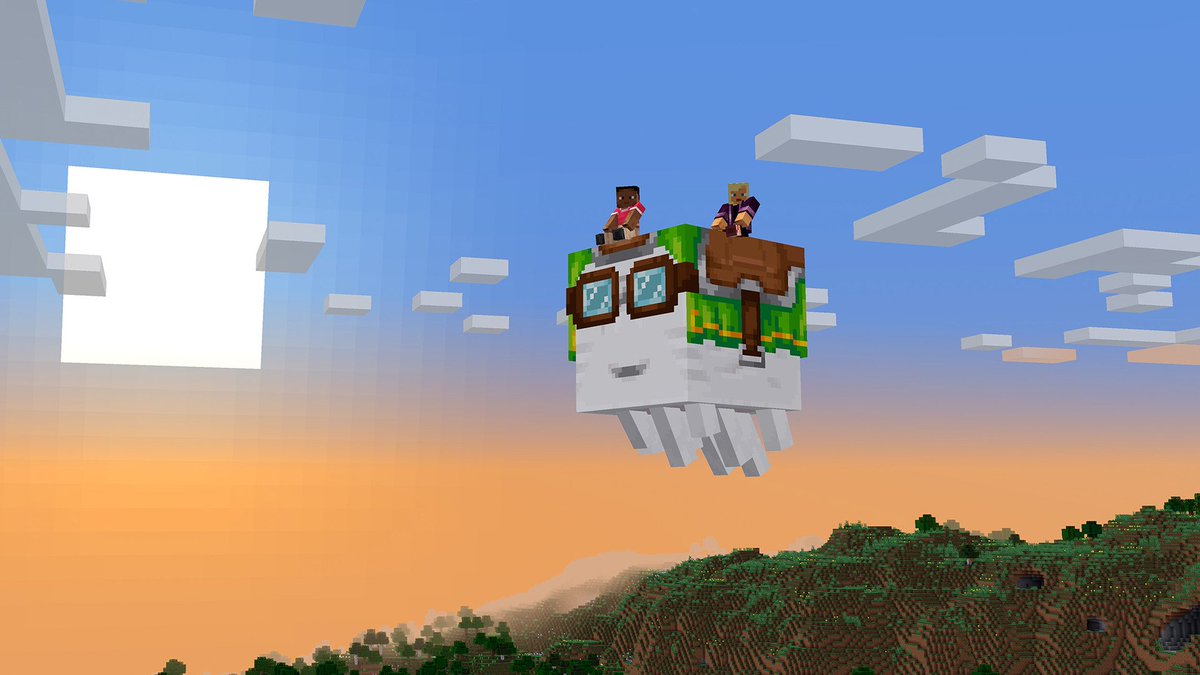 minecraftjapan's tweet photo. 😊ハッピーガスト
🪼ガストリング
😞ドライガスト
👓ガストハーネス
📍プレイヤーロケーターバーが
Java版スナップショットで
試せるようになりました！

ハッピーガストで空を飛んだり
自分だけのガストリングを作ったり
プレイヤーロケーターバーで友達を探したり✨

今すぐ新機能を試しましょう💨 https://t.co/Yh58GlwvdW