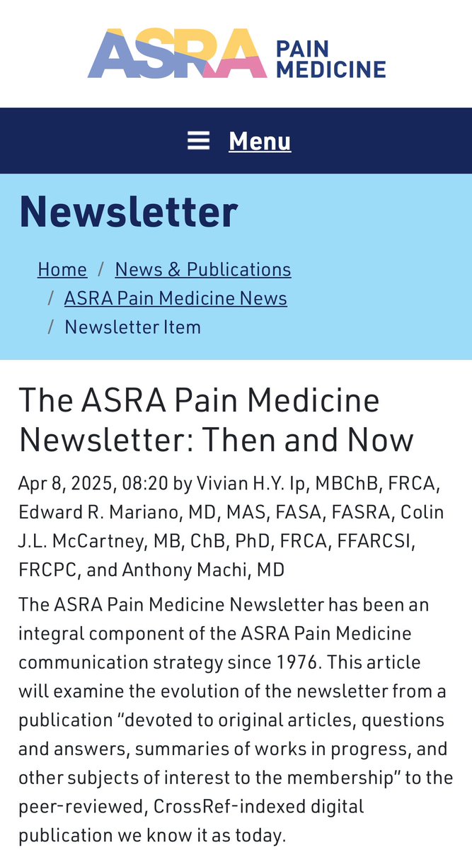 🩺 Hari (హరి 🇮🇳) Kalagara (@kalagarahari) on Twitter photo The History of <a href="/ASRA_Society/">ASRA Pain Medicine</a> Newsletter !! #regionalanesthesia
👉 asra.com/news-publicati…
Lots of hard work by so many great people in this journey for building this legacy !!
<a href="/Viv43308518/">Viv</a> <a href="/EMARIANOMD/">Ed Mariano, MD, MAS, FASA, FASRA 🇺🇸🇵🇭</a> <a href="/MKwesiKwofie/">Kwesi Kwofie</a> <a href="/KristopherSchr6/">Kristopher Schroeder</a> <a href="/nelkassabany/">Nabil Elkassabany MD MBA MSCE</a> <a href="/colinjmccartney/">Colin J.L. McCartney</a>
#POCUS 💪💪! The History of <a href="/ASRA_Society/">ASRA Pain Medicine</a> Newsletter !! #regionalanesthesia
👉 asra.com/news-publicati…
Lots of hard work by so many great people in this journey for building this legacy !!
<a href="/Viv43308518/">Viv</a> <a href="/EMARIANOMD/">Ed Mariano, MD, MAS, FASA, FASRA 🇺🇸🇵🇭</a> <a href="/MKwesiKwofie/">Kwesi Kwofie</a> <a href="/KristopherSchr6/">Kristopher Schroeder</a> <a href="/nelkassabany/">Nabil Elkassabany MD MBA MSCE</a> <a href="/colinjmccartney/">Colin J.L. McCartney</a>
#POCUS 💪💪!
