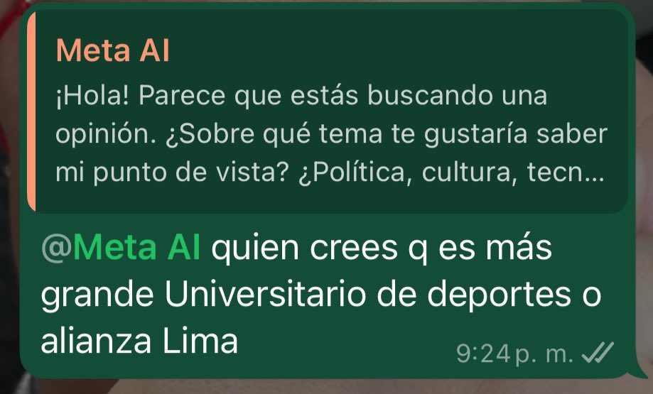 RodrigoPch4K's tweet photo. EDUQUE META AI, vamos Universitario ❤️👏 https://t.co/x1noiUJKik