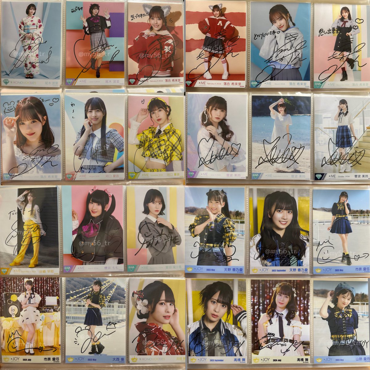 my56_tr's tweet photo. イコラブノイミーニアジョイ　生写真　直筆　トレ

譲：画像1.2（⚠️ALT有）
求：画像3、固定ポスト＞K（DMにてご提示ください）
　　
4/12福岡現地＞郵送（追跡）トレ希望。
ものによりノーマル＋、複数:1でのお取引も可能です。 https://t.co/O3cP2zuxJn
