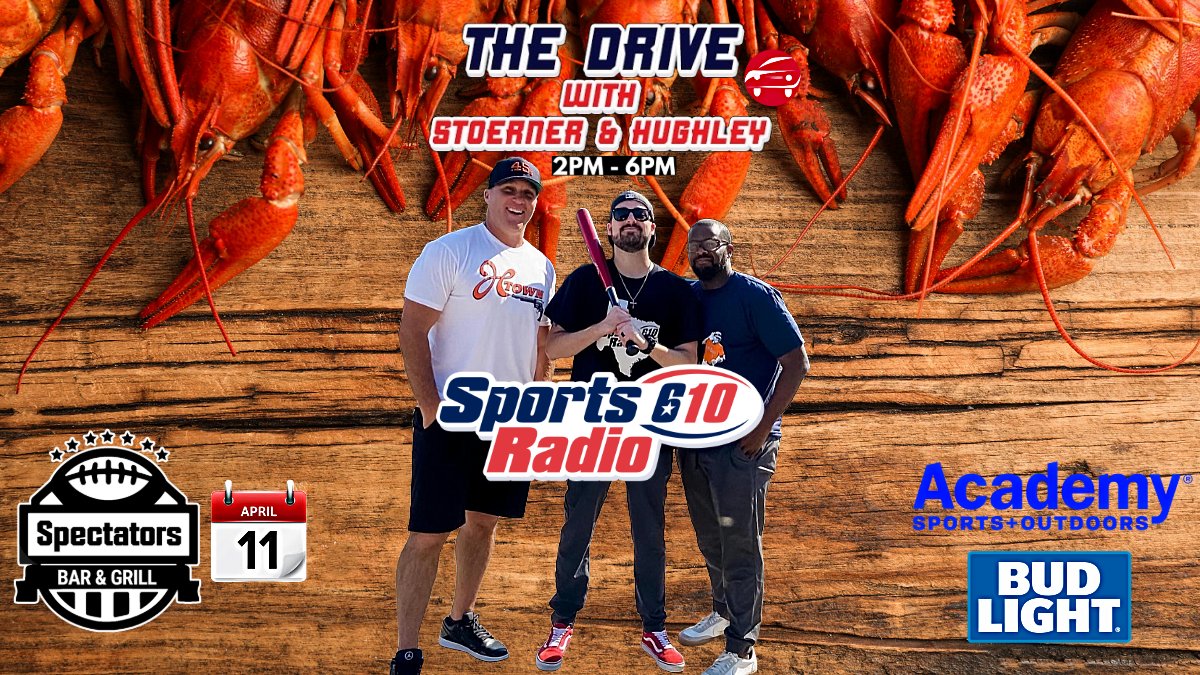 tmilrealdeal's tweet photo. Got a lil Tues evening ANNOUNCEMENT for ya folks regarding 'THE DRIVE' @SportsRadio610 this week!🚨

The NEXT stop on the #610CrawfishCircuit is THIS FRIDAY (04/11) & we will be LIVE 2-6p from @beaspectator in Sugar Land!🦞🤘

🦞Tasty mudbugs & cold adult beverages
🍻ON SITE giveaways!
🦞Of course, the BEST damn sports talk in the H

Y'all come out on Friday!🤘See ya then!