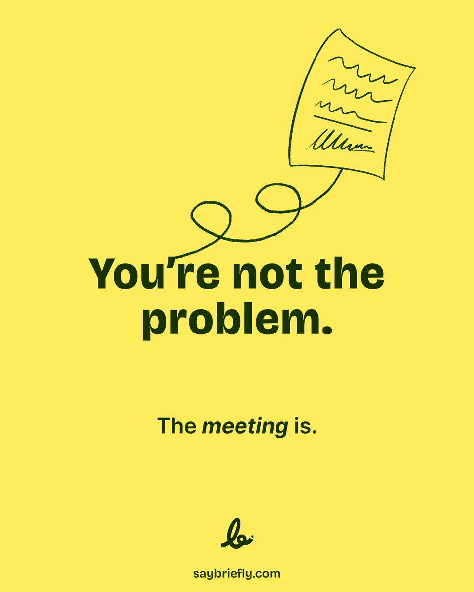 SayBriefly's tweet photo. Poor communication in meetings causes over 57% of creative projects to miss their deadlines. But hey, at least everyone agreed they were “on the same page”… whatever page that was. https://t.co/aiHf4vqF5v