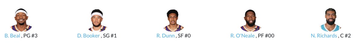 highest number on the suns’ starting lineup tonight is 3. maybe if you pick some bigger jersey numbers you’ll win some games