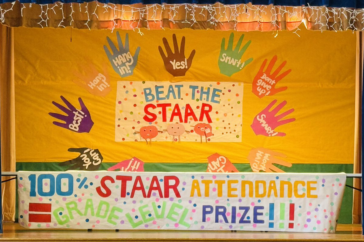 Ms.Jefferies (@msjefferies21) on Twitter photo We have set the stage at <a href="/EdWhiteES/">Ed White Elementary</a>. Ready to conquer STAAR and see what grade level takes the winning prize for 100% STAAR attendance. #onegoal #onemission We have set the stage at <a href="/EdWhiteES/">Ed White Elementary</a>. Ready to conquer STAAR and see what grade level takes the winning prize for 100% STAAR attendance. #onegoal #onemission