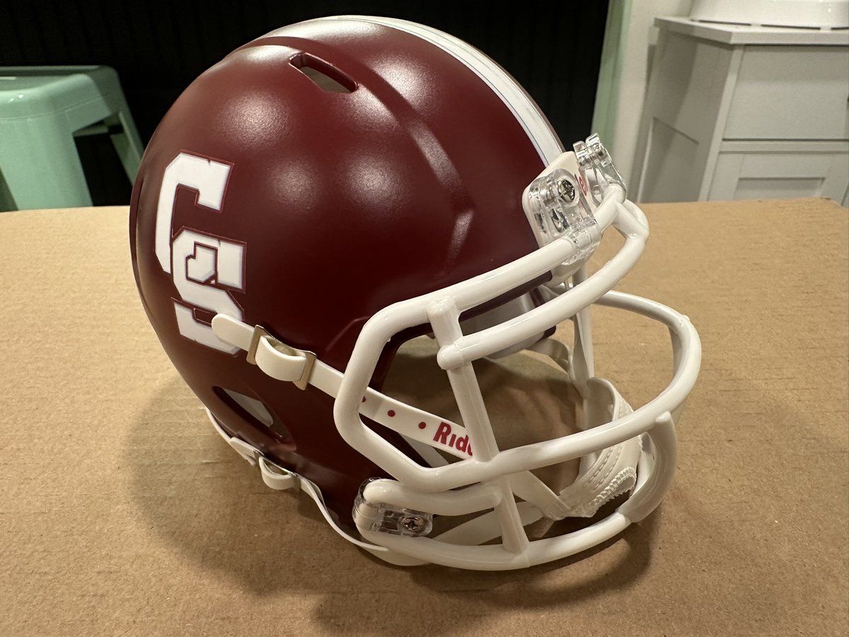 GarrettWhitford's tweet image. Made my buddy’s high school helmet.  @CentralSquareSD Redhawks.  #minihelmetcollection #minihelmetmaking