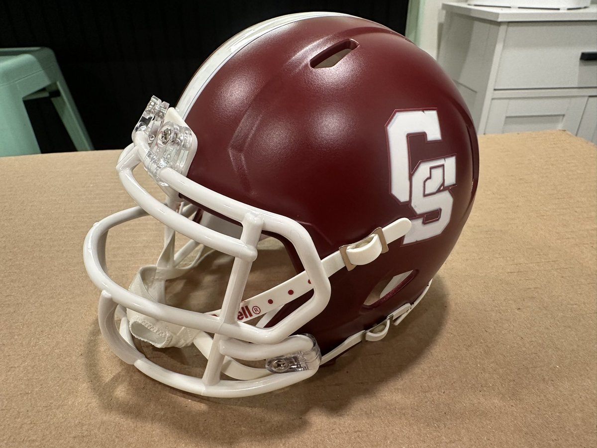 GarrettWhitford's tweet image. Made my buddy’s high school helmet.  @CentralSquareSD Redhawks.  #minihelmetcollection #minihelmetmaking