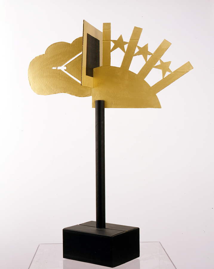 kolodzei's tweet photo. Happy Birthday to Rostislav Lebedev! Rostislav Lebedev, Weatherclock, 1991. Mixed media cardboard, 42 x 36 x 12 in. Kolodzei Art Foundation https://t.co/gGKyxtmN1J