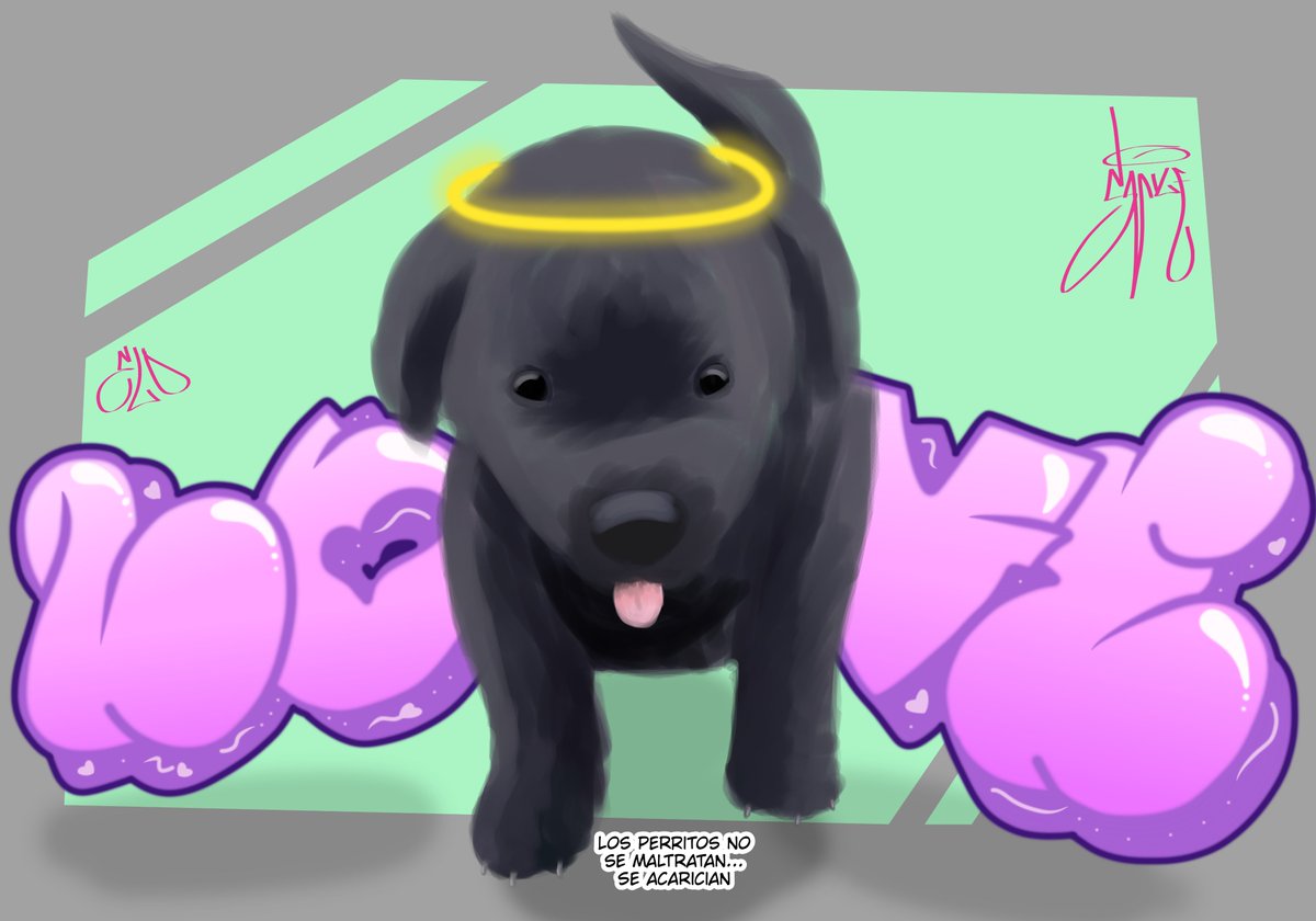 #PuppyLove #puppies #cachorro #perrito #petlove  #AnimalLovers #animallove #AnimalLovers #angel #Graffiti #UrbanArtsAndPoetry #love #amoranimal #mascotas #digitalart #digitalartwork #artwork #dibujodigital
