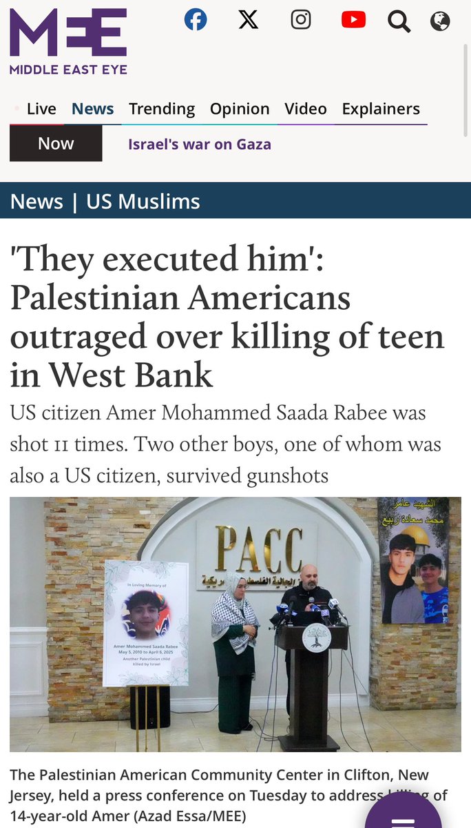 Israeli soldiers shot 14-year-old Amer Rabee 11 times, including two in the head. Amer was picking green almonds at the time. His father had to fetch his body from an Israel military camp near Nablus. He was delivered to him in a blue bag.