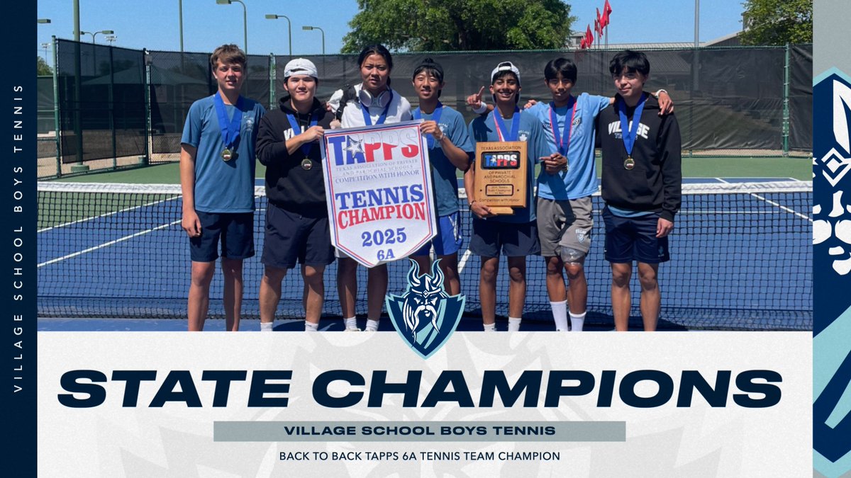 Villageteams's tweet image. Congrats to our @VillageVikings Boys Tennis team on winning the 2025 TAPPS 6A State Championship for the second straight year!
#VillageTennis
#weareVILLAGE